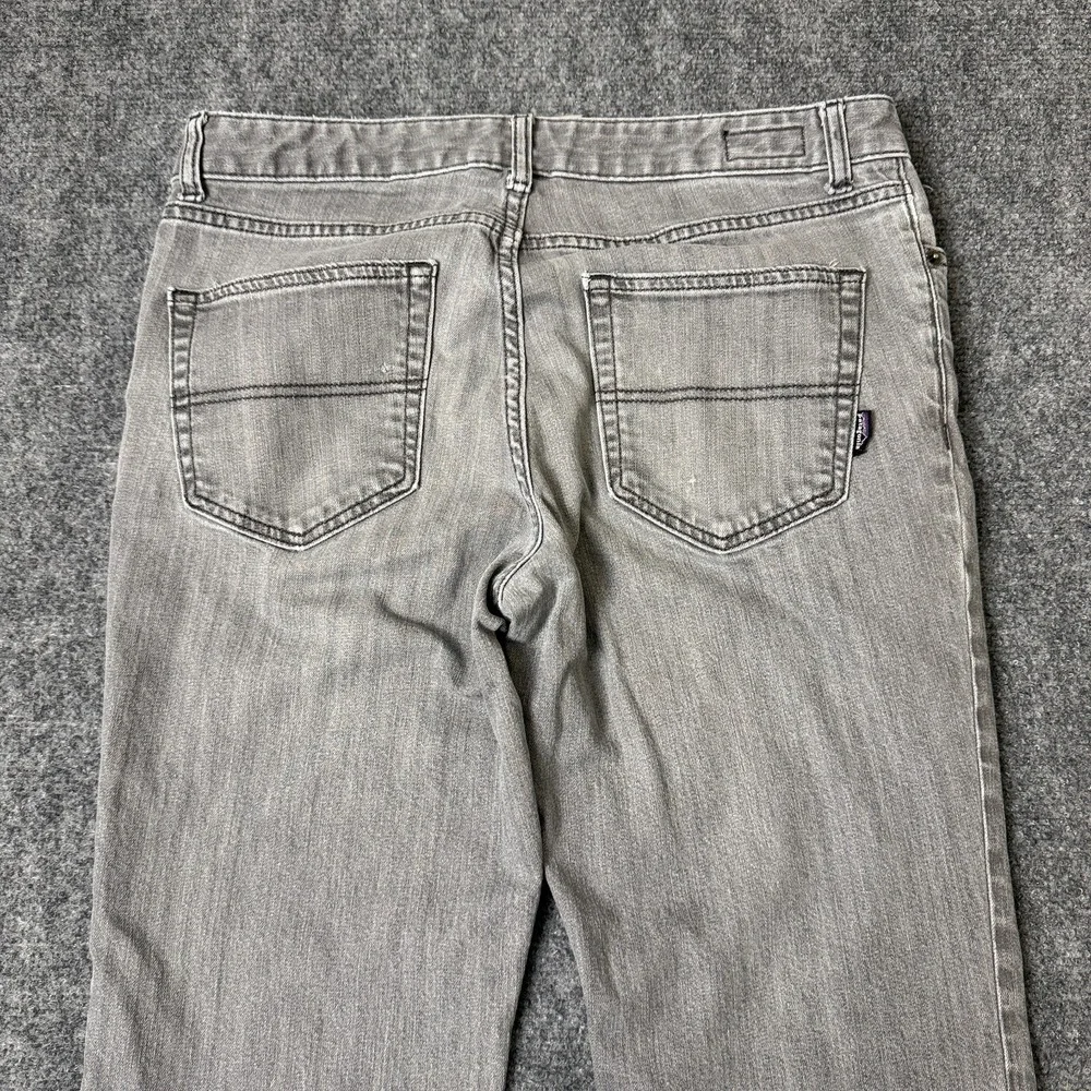 Patagonia Straight‎ Leg Jeans Mens 34x27 Button Fly Gray Organic Cotton Denim